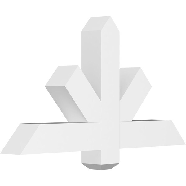Ekena Millwork Kennewick Architectural Grade PVC Gable Bracket, 36"W x 19 1/2"H x 4"D x 4"F, 13/12 Pitch GBP036X20X0404KEN00 - main